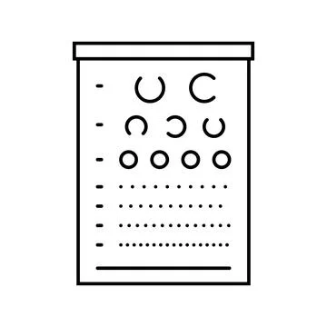 Exam chart optometry vision eye line icon vector illustration Stock Illustration