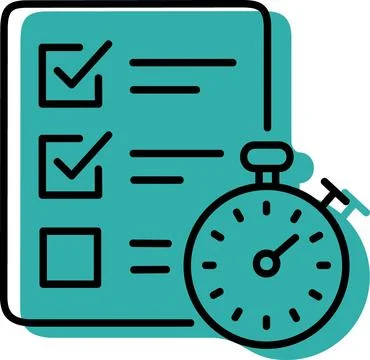 Exam Checklist With Timer Stopwatch Education Illustration Stock Illustration