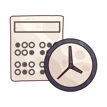 Exam clock illustration Stock Illustration