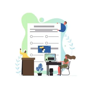 Exam concept vector flat style design illustration Stock Illustration