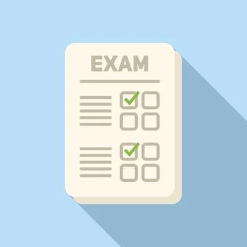 Exam form icon flat vector. Paper check Illustrazione stock