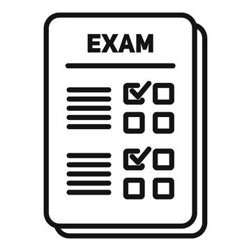 Exam form icon outline vector. Paper check Illustrazione stock