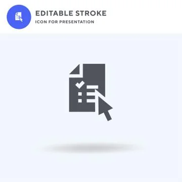 Exam icon vector, filled flat sign, solid pictogram isolated on white, logo i Illustrazione stock