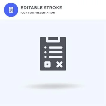 Exam icon vector, filled flat sign, solid pictogram isolated on white, logo i Stock Illustration