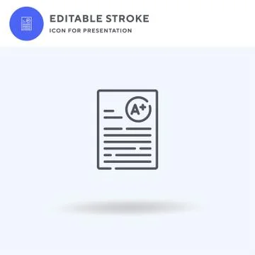 Exam icon vector, filled flat sign, solid pictogram isolated on white, logo Stock Illustration