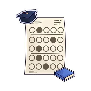 Exam paper illustration Ilustración de archivo