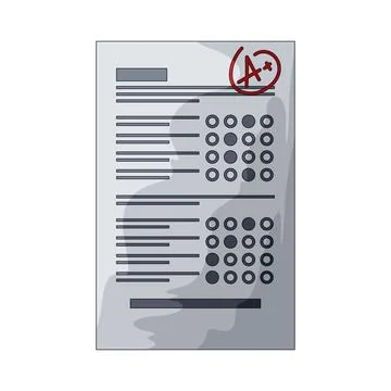 Exam paper illustration Stock Illustration