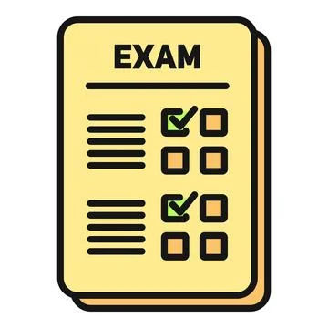 Exam paper showing multiple choice test evaluation Stock Illustration