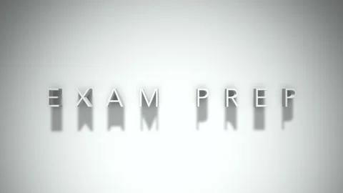Exam prep 3D title animation with shadows on a white background Stock Footage 297514123