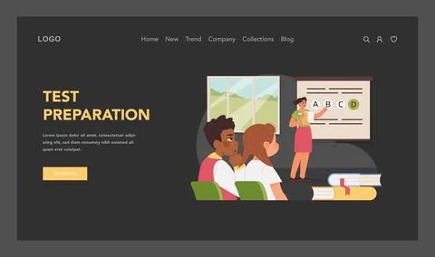 Exam readiness concept. Flat vector illustration Stock Illustration