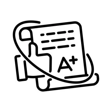 Exam result icon vector design in line style Stock Illustration