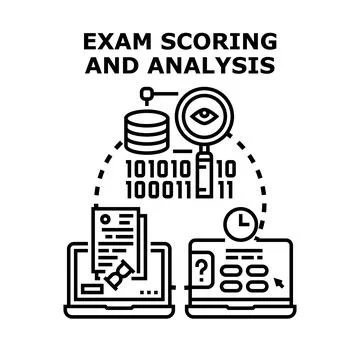 Exam scoring and analysis process concept イラスト素材