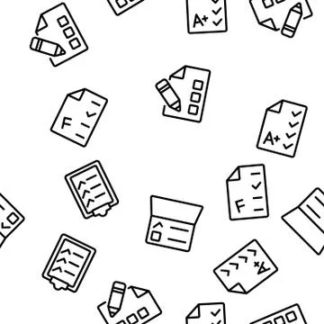 Exam Test Vector Seamless Pattern Illustrazione stock