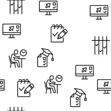 Exam Test Vector Seamless Pattern Illustrazione stock