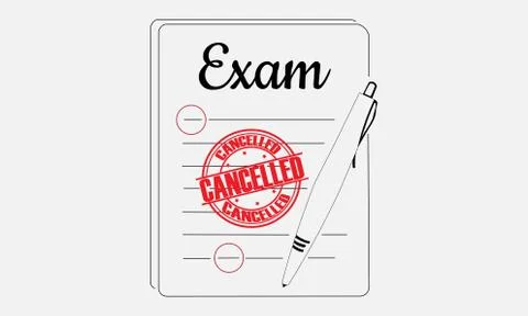 Examination cancel artwork Illustrazione stock