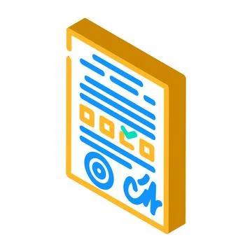 Examination documents isometric icon vector illustration Stock Illustration