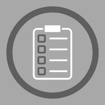 Examination flat dark gray and white colors rounded vector icon Stock Illustration