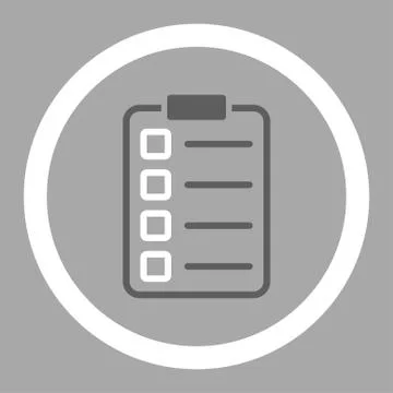 Examination flat dark gray and white colors rounded glyph icon Illustrazione stock