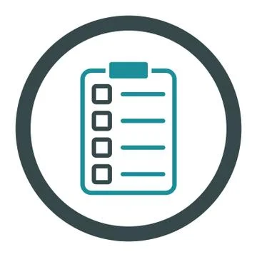 Examination flat soft blue colors rounded vector icon Stock Illustration