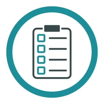 Examination flat soft blue colors rounded vector icon Stock Illustration