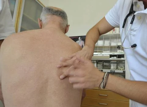 Examination by a general practitioner or practical doctor, medical profess... Stock Photos