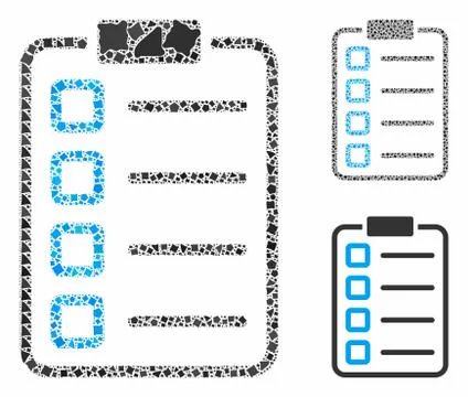 Examination list Composition Icon of Bumpy Parts Stock Illustration