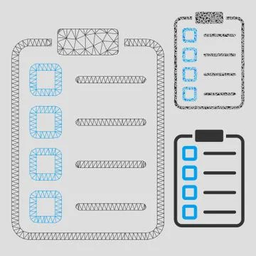 Examination List Vector Mesh 2D Model and Triangle Mosaic Icon Illustrazione stock