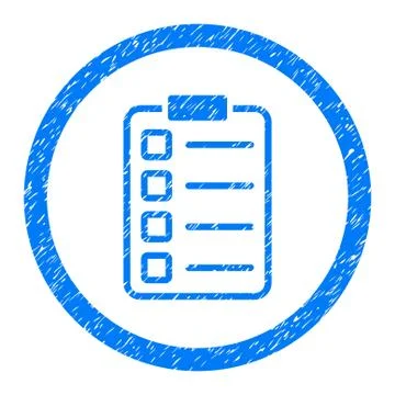 Examination Page Rounded Icon Rubber Stamp Stock Illustration