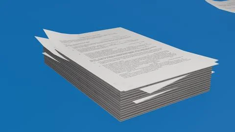 Examination Paper Stack with blue background Illustrazione stock