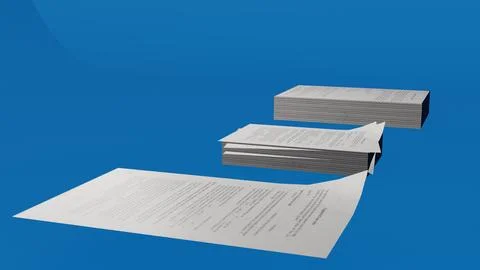 Examination Paper Stack with blue background Stock Illustration