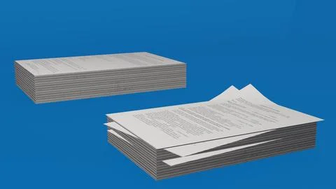 Examination Paper Stack with blue background イラスト素材