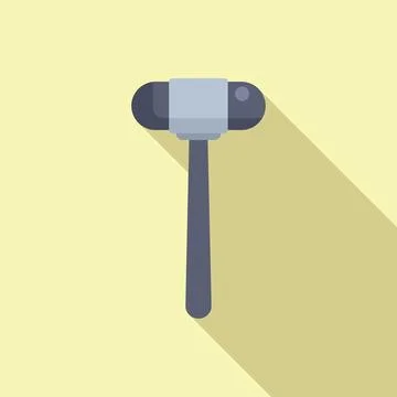 Examination rubber hammer icon flat vector. Medical care survey Stock Illustration