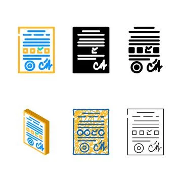 Examination styles documents color icon vector Illustrazione stock