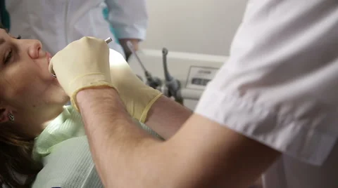Examination of the teeth at the dentist Stock Footage 61851264