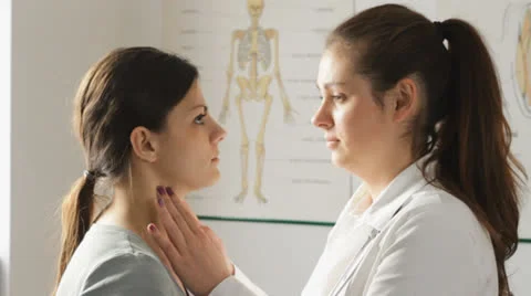 Examination of throat Stock Footage 22969489