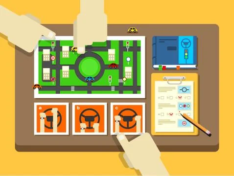 Examination of traffic rules Stock Illustration