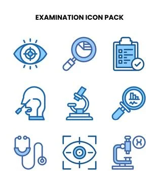 Examination Two Colour UI Icons Pack Stock Illustration