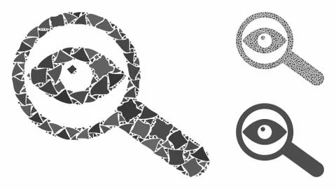 Examine eye Mosaic Icon of Bumpy Pieces Stock Illustration