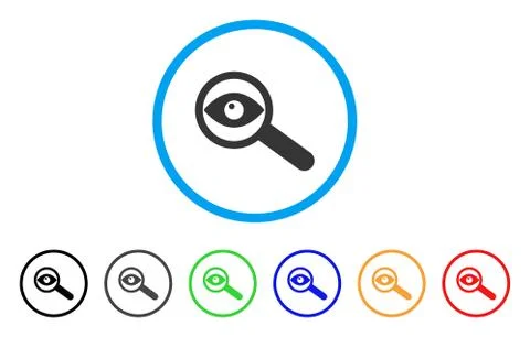Examine Eye Rounded Icon Stock Illustration