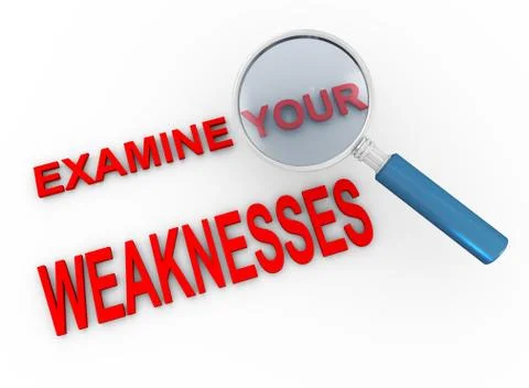 Examine your weaknesses Stock Illustration