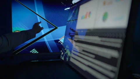 Examining and Analyzing Data Trends Effectively Utilizing Touchscreen 動画素材 293612763