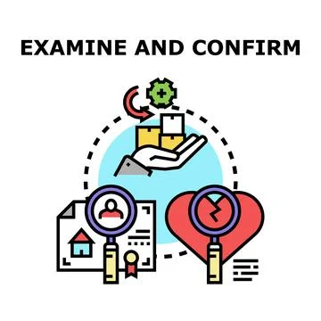 Examining and confirming business processes and health data Stock Illustration