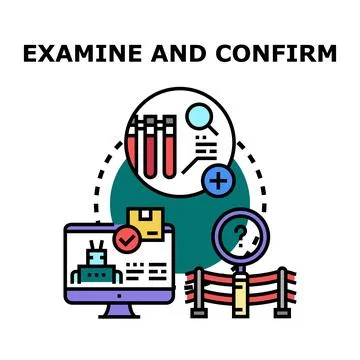 Examining and confirming data for quality control processes Ilustración de archivo