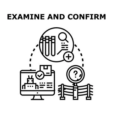 Examining and confirming data for quality control processes Stock Illustration
