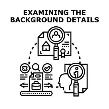Examining background details for job application process Stock Illustration