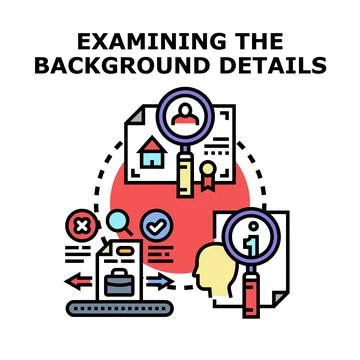 Examining background details for job application process Stock Illustration