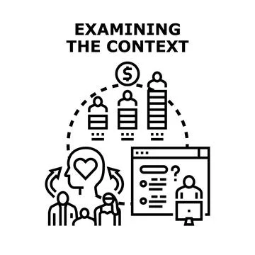 Examining context understanding user needs and data Stock Illustration