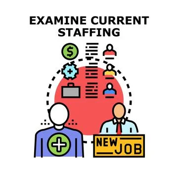 Examining current staffing and new job opportunities 스톡 일러스트