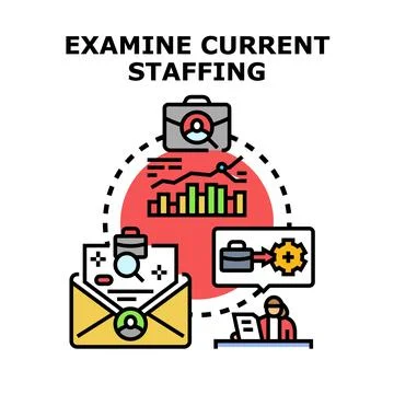 Examining current staffing management process concept Illustrazione stock