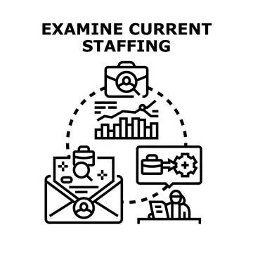 Examining current staffing management process concept Illustrazione stock